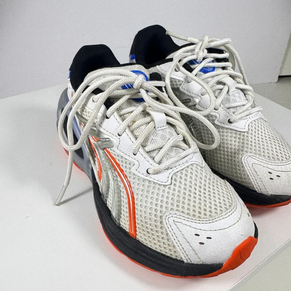 Puma Inverse Sneakers Kids Size 1C White Blue Orange 404254-01 Chunky Mesh Shoes